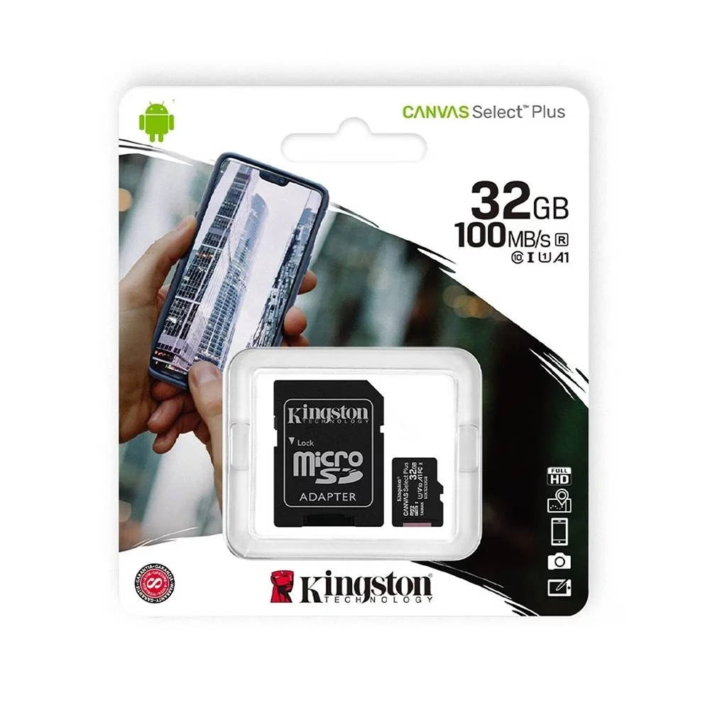Memoria Micro SD 32GB Kingston Canvas Select  100 mb/s Clase 10
