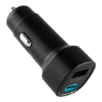 Cargador Para Auto MOBO Turbo 2 Puertos 1 Usb-A 1 Usb-C Negro 48w