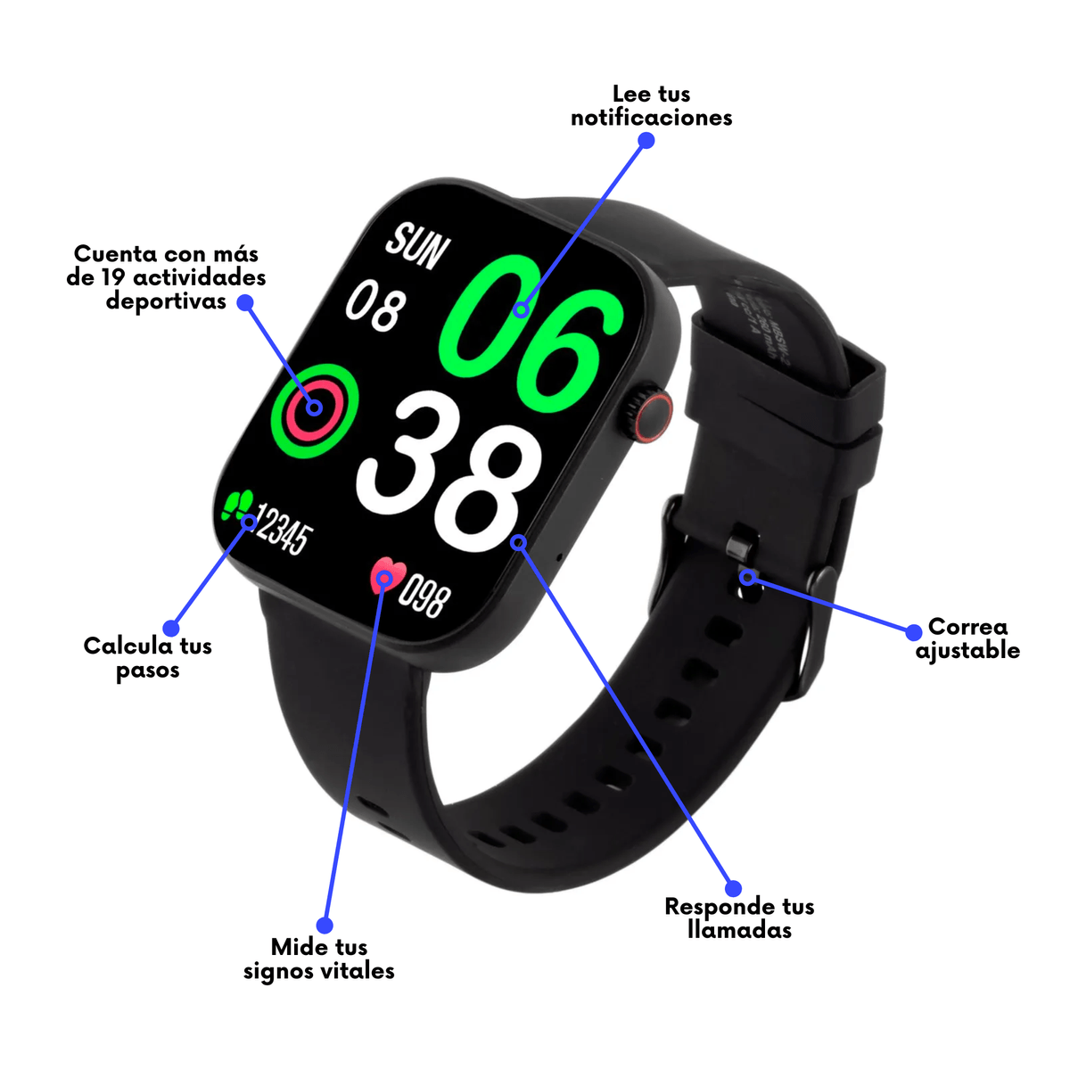 Smartwatch MOBO Link Negro
