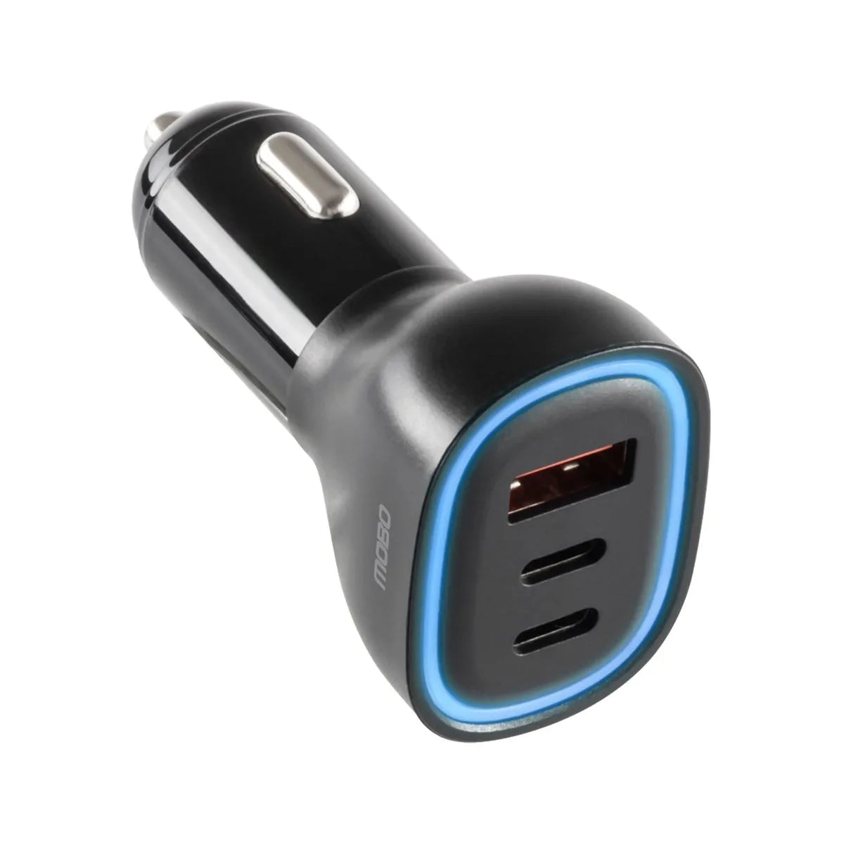 Cargador de Auto MOBO Driv 60W con 3 Puertos USB-C y USB-A, Carga Rápida - Negro