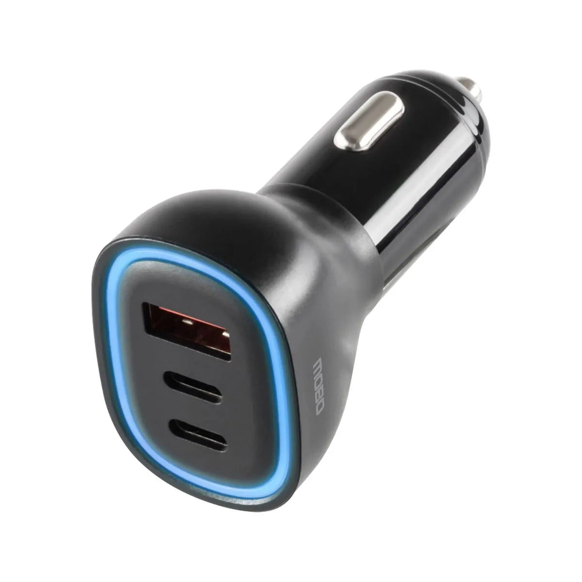 Cargador de Auto MOBO Driv 60W con 3 Puertos USB-C y USB-A, Carga Rápida - Negro