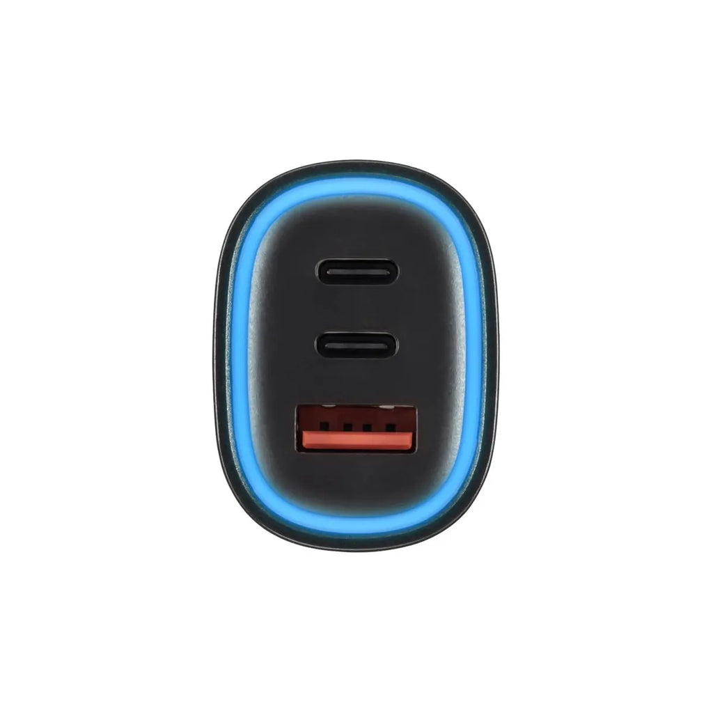 Cargador de Auto MOBO Driv 60W con 3 Puertos USB-C y USB-A, Carga Rápida - Negro