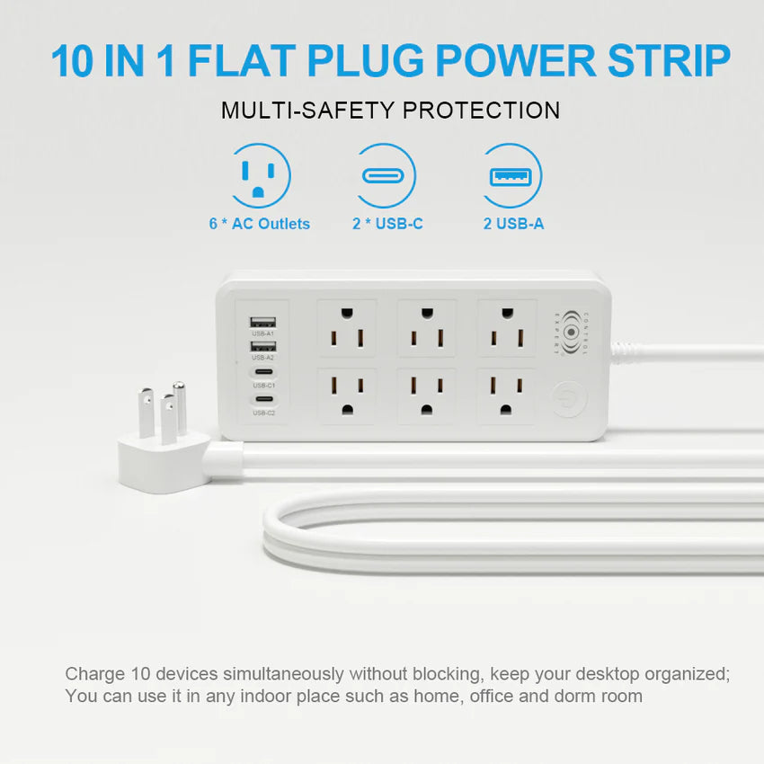 Multicontacto USB y Tipo C Resistente 6 Entradas Control Expert