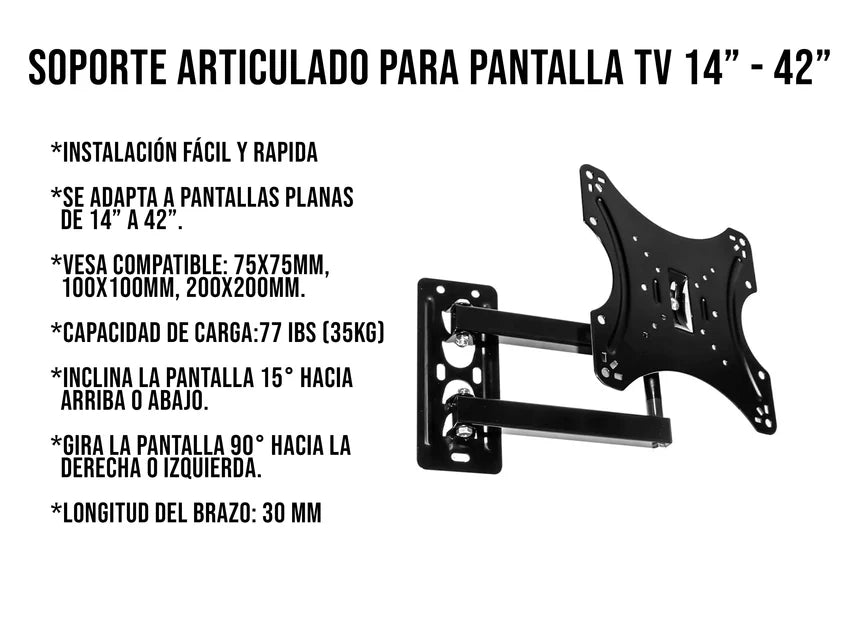 Soporte para Pantalla de Brazo 14"- 43" Control Expert