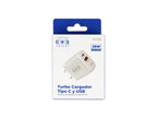 Cargador USB Y Tipo C PD 38W Blanco Control Expert