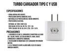 Cargador USB Y Tipo C PD 38W Blanco Control Expert