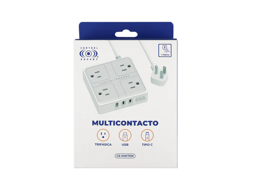 Multicontacto USB y Tipo C Resistente 4 Entradas Control Expert