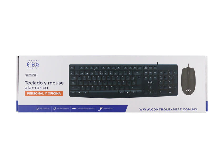Combo Teclado + Mouse Alambrico Control Expert