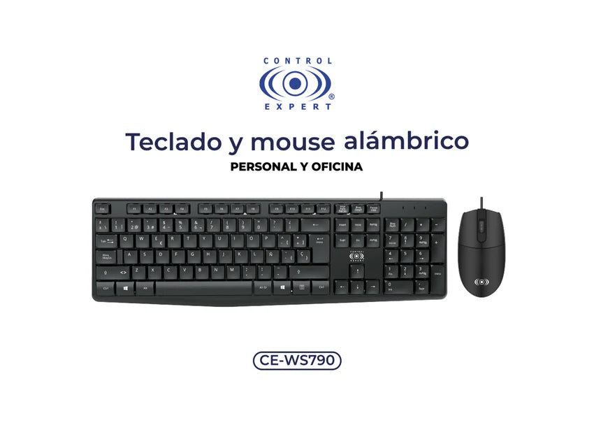 Combo Teclado + Mouse Alambrico Control Expert