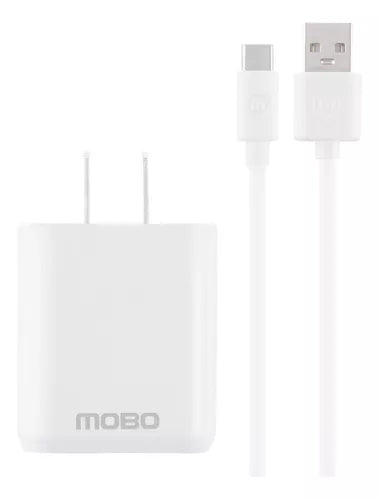 Kit De Carga MOBO 1 Puerto USB-A - cable Tipo C Blanco 10w
