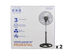 Paquete 2 Ventiladores de 16" de piso con aspas metalicas Control Expert