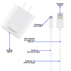Kit De Carga MOBO 1 Puerto USB-A - cable Micro USB Blanco 10w