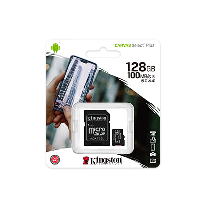 Memoria Micro SD 128GB Kingston Canvas Select  100mb/s Clase 10
