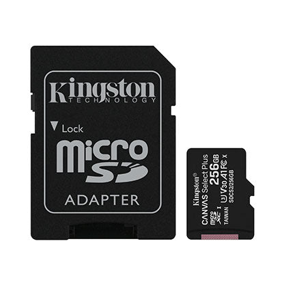 Memoria Micro SD 256GB Kingston Canvas Select  100mb/s Clase 10